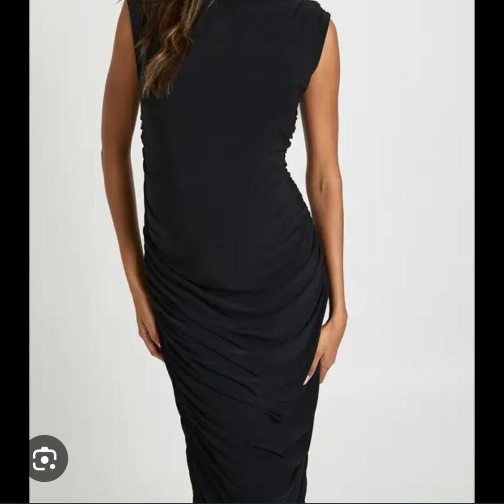 🖤 H&M Black Ruched Bodycon Mini Dress